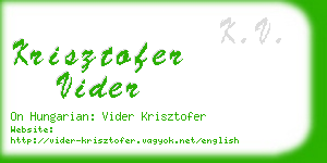 krisztofer vider business card